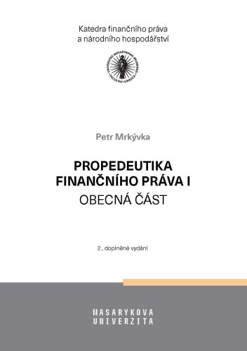 Propedeutika finančního práva I