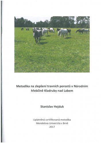 Metodika na zlepšení travních porostů v Národním hřebčíně Kralupy nad Labem