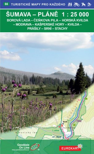 Šumava - Pláně 1:25 000, turistická, cykloturistická a lyžařská mapa