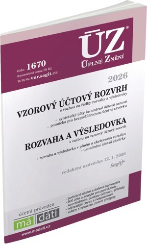 Vzorový účetní rozvrh, rozvaha, výsledovka 2026 - ÚZ 1670