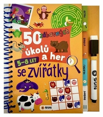 50 zábavných úkolů a her - SE ZVÍŘÁTKY 5-8 LET - napiš a smaž