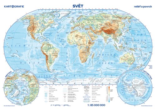 Svět - relief a povrch / státy a území