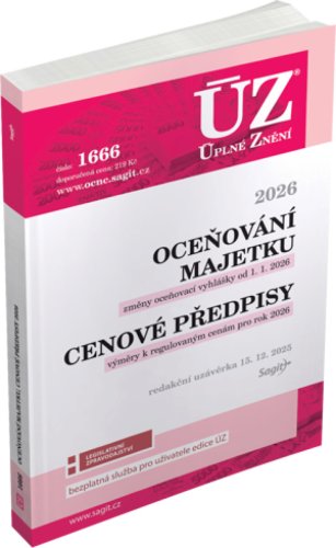Oceňování majetku, cenové předpisy 2026 - ÚZ č. 1666