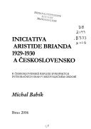 Iniciativa Aristide Brianda 1929-1930 a Československo