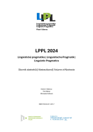LPPL 2024 – Lingvistická pragmatika | Linguistische Pragmatik | Linguistic Pragmatics